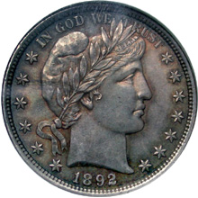 1892 Barber Half Dollar